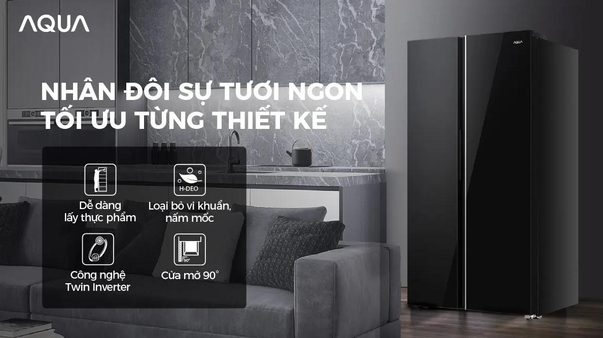 Tủ lạnh Aqua Inverter 646 Lít AQR-S682XA(GB) Tủ lạnh Aqua Inverter 646 lít AQR-S682XA(GB)