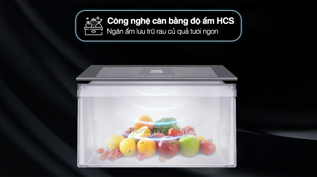 Tủ lạnh Aqua Inverter 646 Lít AQR-S682XA(SLB) Tủ lạnh Aqua Inverter 646 lít AQR-S682XA(SLB) - Cân bằng độ ẩm HCS