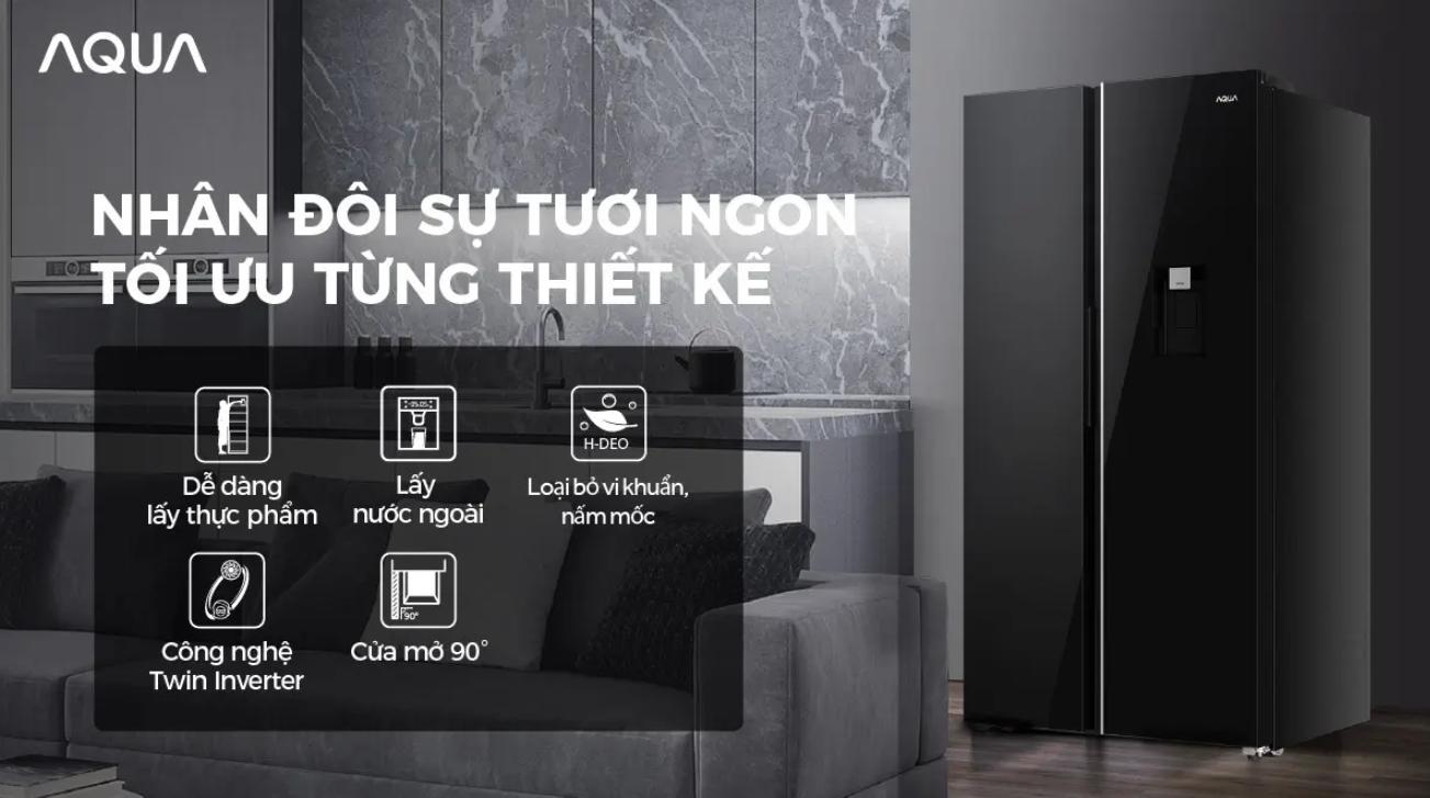 Tủ lạnh Aqua Inverter 646 Lít AQR-S682XA(WGB) Tủ lạnh Aqua Inverter 646 lít AQR-S682XA(WGB)
