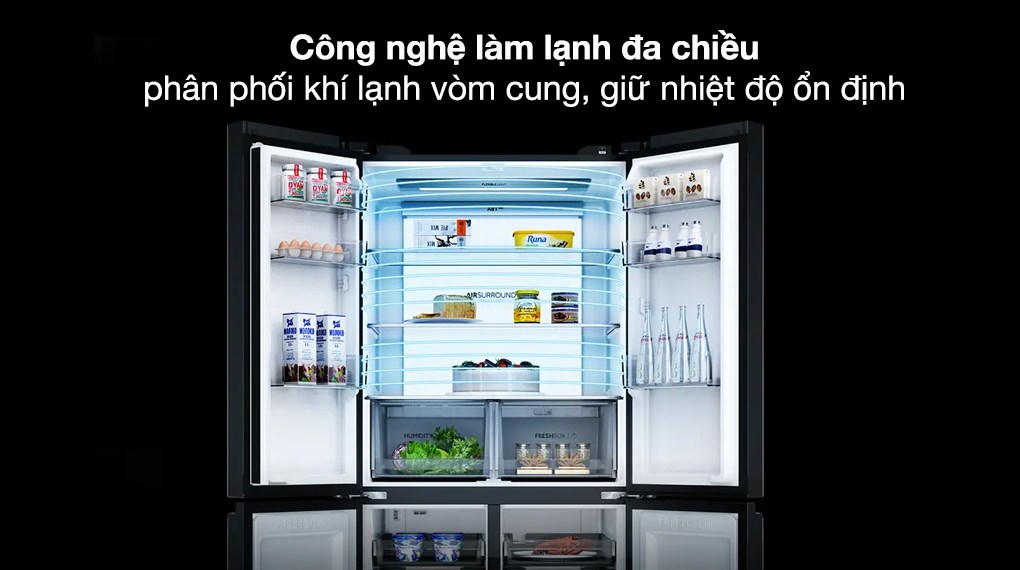 Tủ lạnh Aqua Inverter 660 lít Multi Door AQR-M727XA(GS)U1 - Công nghệ làm lạnh đa chiều Tủ lạnh Aqua Inverter 660 Lít AQR-M727XA(GS)U1 Tủ lạnh Aqua Inverter 660 lít Multi Door AQR-M727XA(GS)U1 - Công nghệ làm lạnh đa chiều