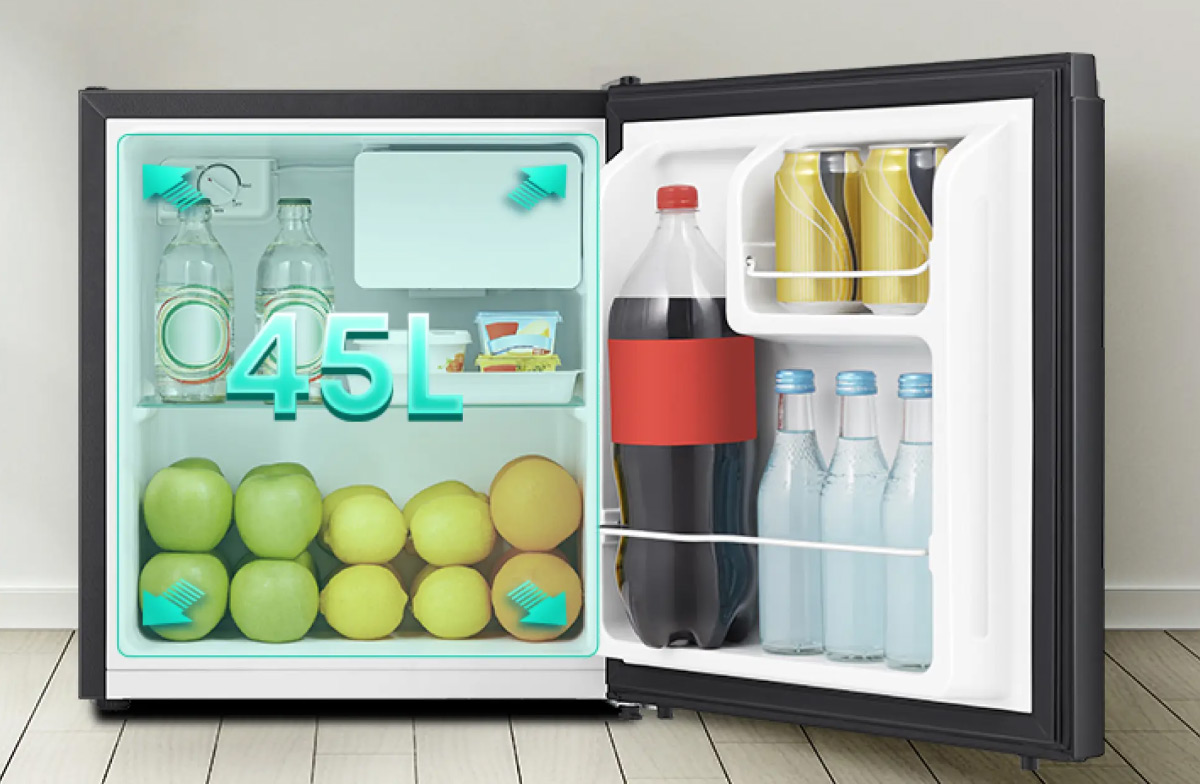 Tủ lạnh Hisense 45 Lít HR05DB Dung tích 45L đáp ứng tốt nhu cầu bảo quản thực phẩm cá nhân