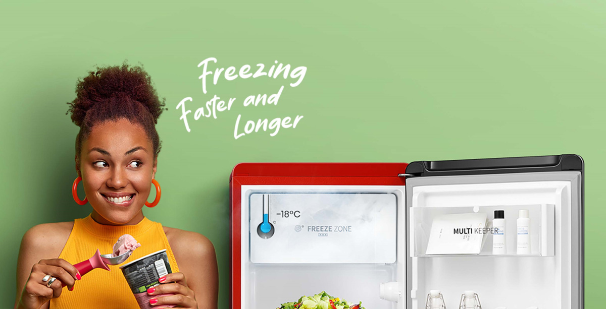 Tủ lạnh Hisense 82 Lít HR08DR Ngăn đông đạt đến mức nhiệt -18°C