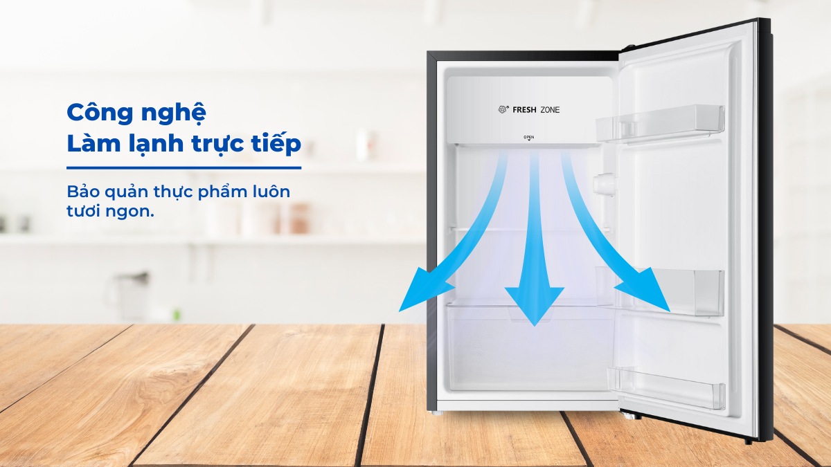 Tủ lạnh Hisense 94 Lít HR09DW Công nghệ làm lạnh trực tiếp bảo quản thực phẩm tối ưu