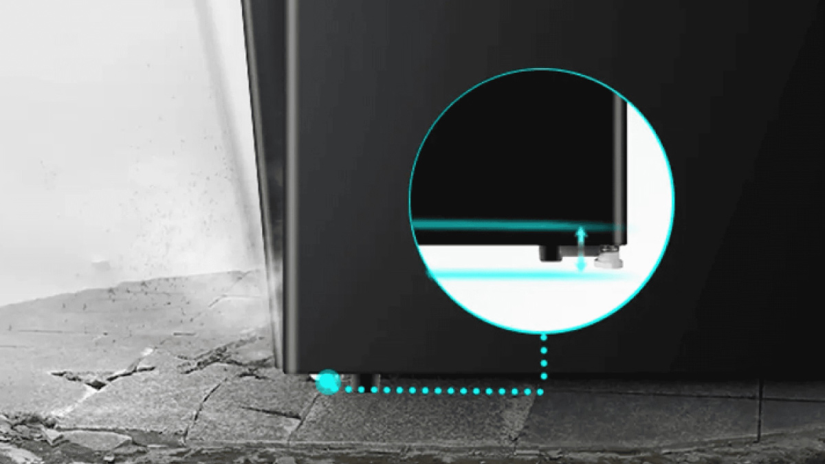 Tủ lạnh Hisense 94 Lít HR09DW Chân tủ có thể điều chỉnh để thiết bị đứng vững trên nhiều loại mặt sàn