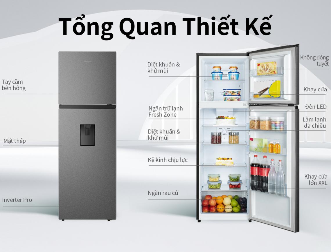 Tủ lạnh Hisense Inverter 249 Lít RT328N4EBND Tủ lạnh Hisense Inverter 249 lít RT328N4EBND