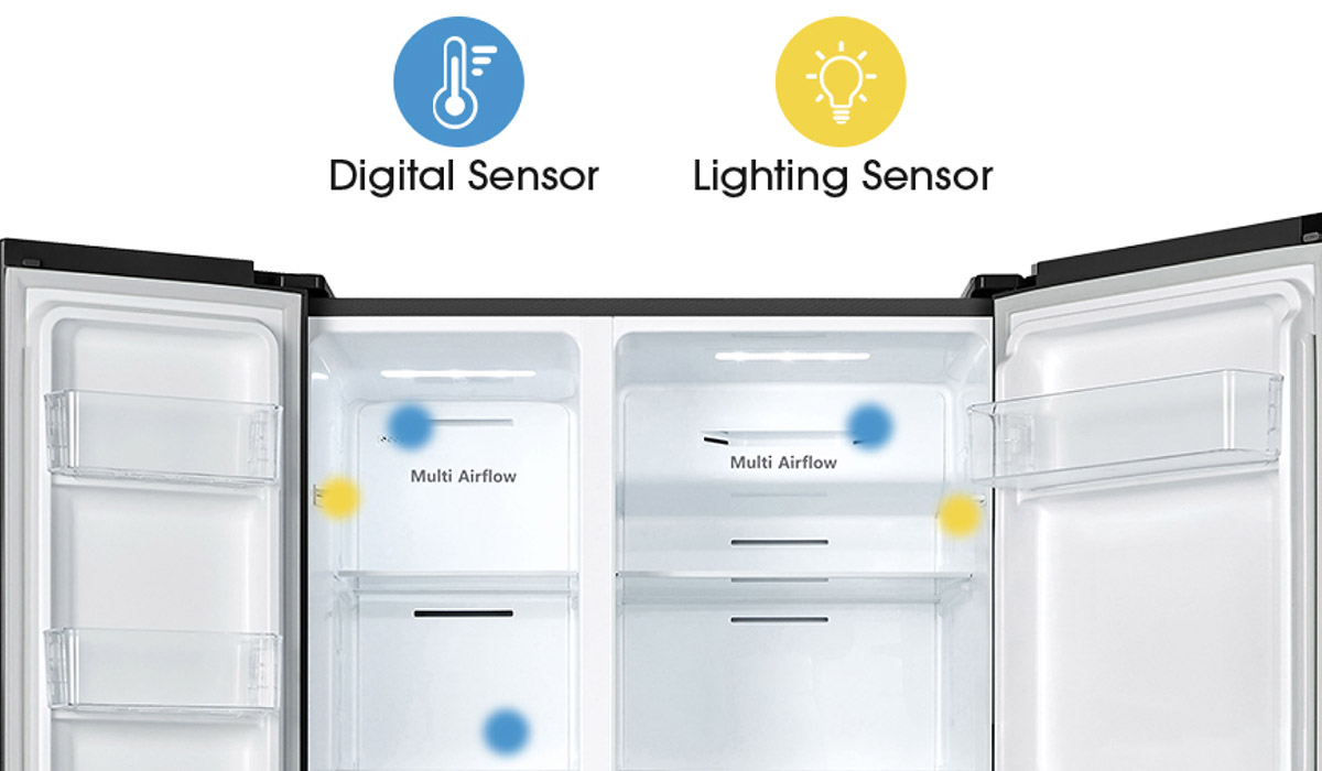 Tủ lạnh Hisense Inverter 519 Lít HS56WBG Tích hợp 5 cảm biến nhiệt độ