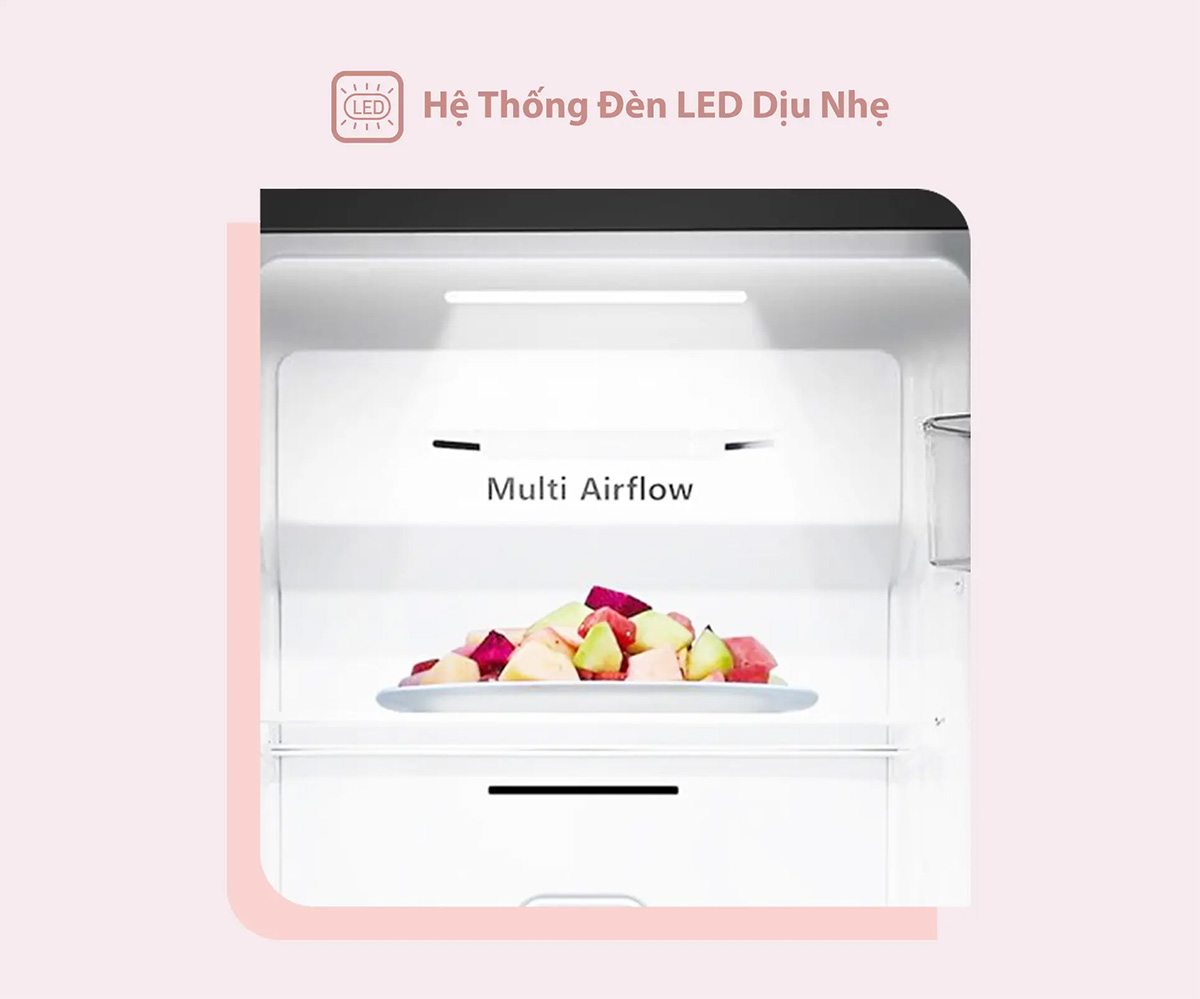 Tủ lạnh Hisense Inverter 519 Lít RS668N4EW-PU Hệ thống đèn LED dịu nhẹ