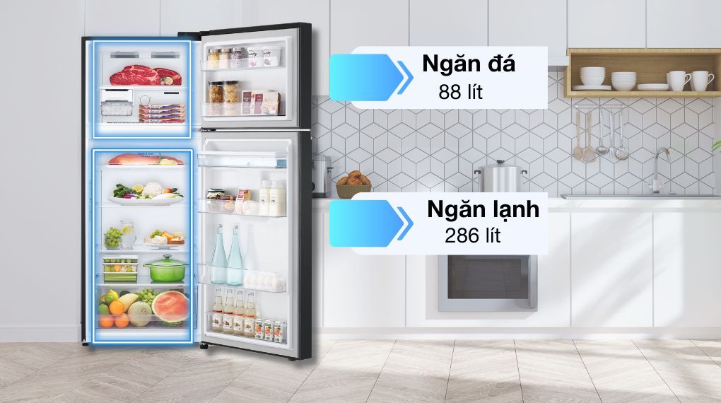 Tủ lạnh LG Inverter 374 Lít LTD37BLM Tủ lạnh LG Inverter 374 lít LTD37BLM - Ngăn đá + Ngăn lạnh