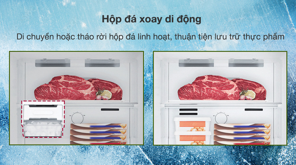 Tủ lạnh LG Inverter 395 Lít GN-B392BG Tủ lạnh LG Inverter 395 lít GN-B392BG - Hộp đá xoay di động giúp người dùng di chuyển hoặc tháo rời tiện lợi để lưu trữ thực phẩm