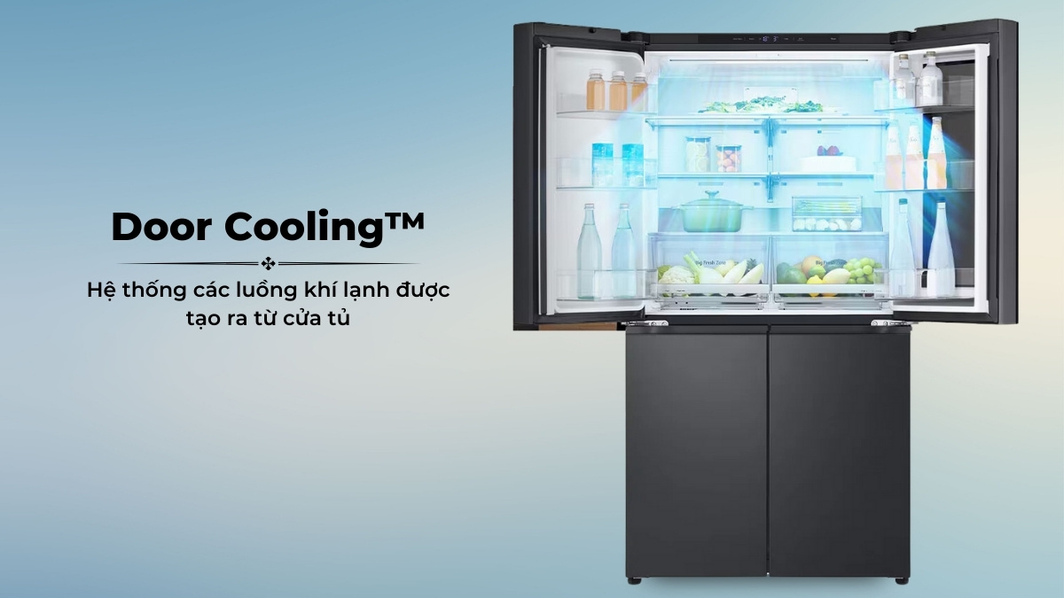 Tủ lạnh LG Inverter 666 Lít LFB66BLMI Công nghệ Door Cooling mang hơi lạnh từ cửa đến mọi vị trí trong tủ