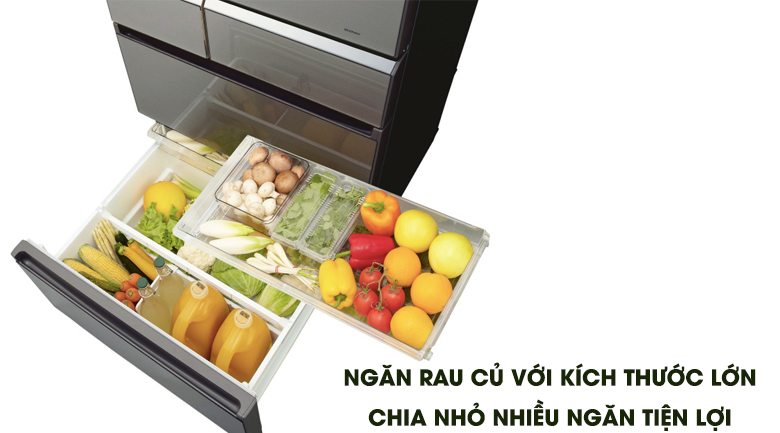 Ngăn tủ thiết kế kéo hết 100% - Tủ lạnh Panasonic Inverter 491 lít NR-F503GT-X2 Ngăn tủ thiết kế kéo hết 100% - Tủ lạnh Panasonic Inverter 491 lít NR-F503GT-X2