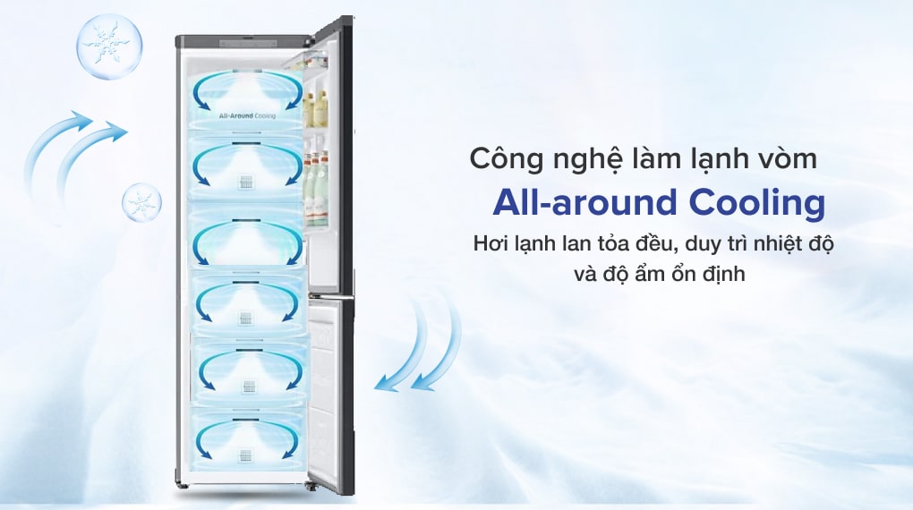 Công nghệ làm lạnh vòm All-around Cooling -Tủ lạnh Samsung Inverter 339 lít RB33T307055/SV Công nghệ làm lạnh vòm All-around Cooling -Tủ lạnh Samsung Inverter 339 lít RB33T307055/SV