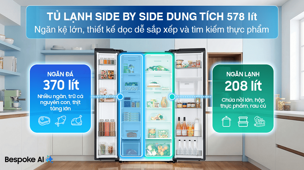 Tủ lạnh Samsung Inverter 578 Lít RS57DG410EB4SV Tủ lạnh Samsung Inverter 578 lít RS57DG410EB4SV