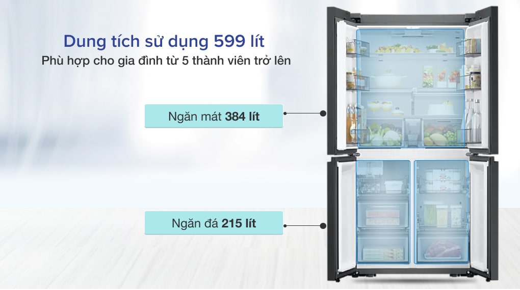 Tủ lạnh Samsung Inverter 599 Lít RF60A91R177/SV Tủ lạnh Samsung Inverter 599 lít RF60A91R177/SV - Dung tích 599 lít, phù hợp cho gia đình đông người