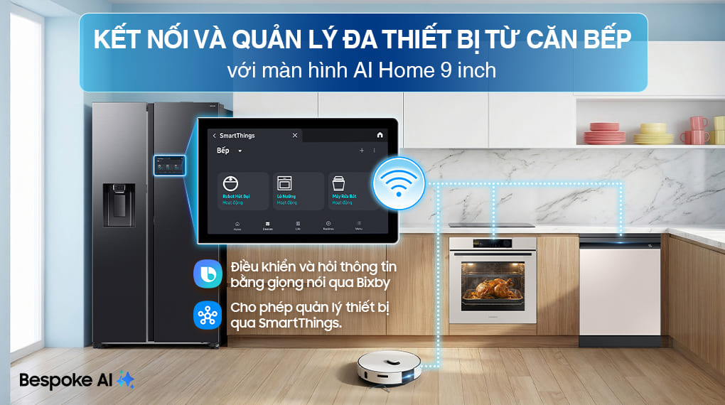 Tủ lạnh Samsung Inverter 615 Lít AI Home RS90F65D2FSV Tủ lạnh Samsung Inverter 615 lít AI Home RS90F65D2FSV