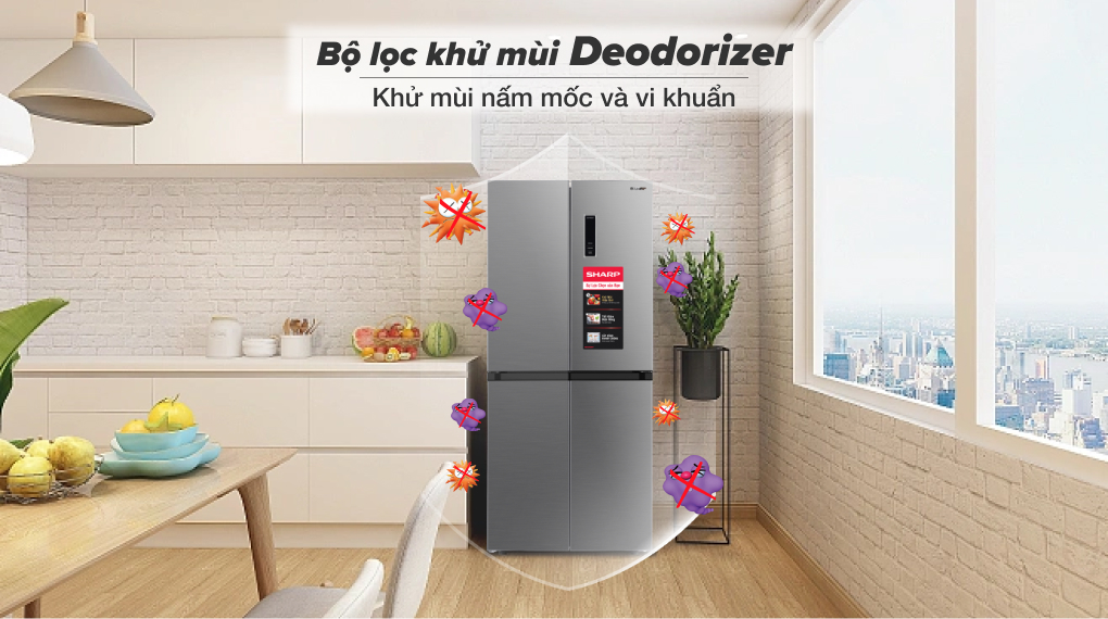Tủ lạnh Sharp Inverter 362 lít SJ-FX420V-SL - Bộ lọc khử mùi Tủ lạnh Sharp Inverter 362 Lít SJ-FX420V-SL Tủ lạnh Sharp Inverter 362 lít SJ-FX420V-SL - Bộ lọc khử mùi