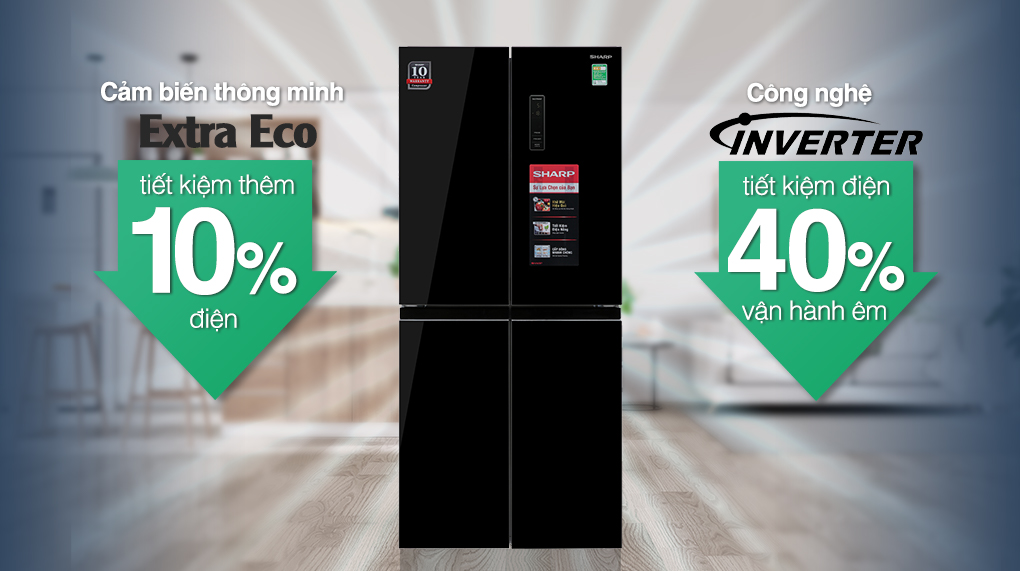 Tủ lạnh Sharp Inverter 362 Lít SJ-FX420VG-BK - Tiết kiệm điện Tủ lạnh Sharp Inverter 362 Lít SJ-FX420VG-BK Tủ lạnh Sharp Inverter 362 Lít SJ-FX420VG-BK - Tiết kiệm điện