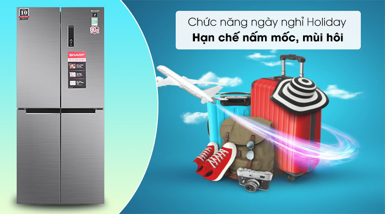 Tủ lạnh Sharp Inverter 401 lít SJ-FXP480V-SL - Holiday Tủ lạnh Sharp Inverter 401 Lít SJ-FXP480V-SL Tủ lạnh Sharp Inverter 401 lít SJ-FXP480V-SL - Holiday