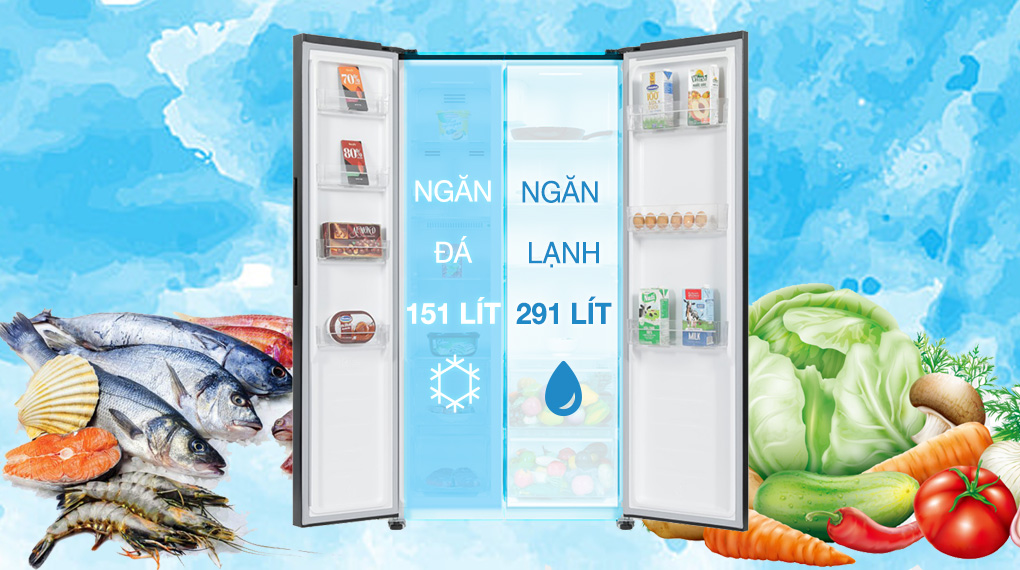 Tủ lạnh Sharp Inverter 442 lít SJ-SBX440VG-BK - Dung tích ngăn lạnh 291 lít, ngăn đá 151 lít Tủ lạnh Sharp Inverter 442 Lít SJ-SBX440VG-BK Tủ lạnh Sharp Inverter 442 lít SJ-SBX440VG-BK - Dung tích ngăn lạnh 291 lít, ngăn đá 151 lít
