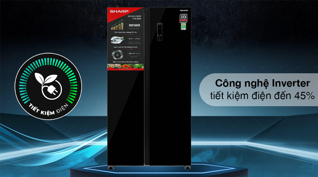 Tủ lạnh Sharp Inverter 442 lít SJ-SBX440VG-BK Tủ lạnh Sharp Inverter 442 Lít SJ-SBX440VG-BK Tủ lạnh Sharp Inverter 442 lít SJ-SBX440VG-BK