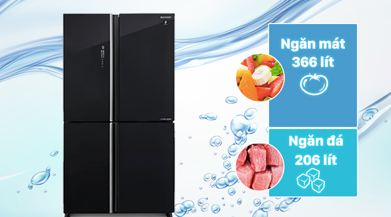 Tủ lạnh Sharp Inverter 572 Lít SJ-FXP640VG-BK Tủ lạnh Sharp Inverter 572 lít SJ-FXP640VG-BK - Dung tích 572 lít rộng rãi