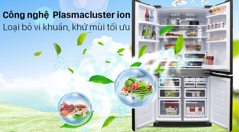Tủ lạnh Sharp Inverter 572 Lít SJ-FXP640VG-BK Tủ lạnh Sharp Inverter 572 lít SJ-FXP640VG-BK - Khử khuẩn hiệu quả