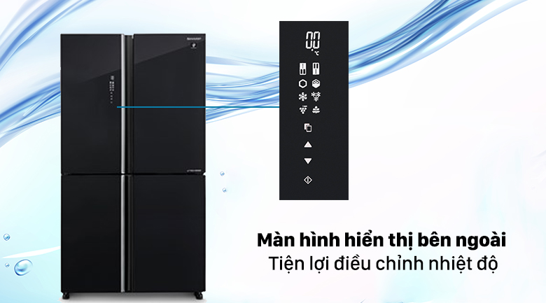 Tủ lạnh Sharp Inverter 572 Lít SJ-FXP640VG-BK Tủ lạnh Sharp Inverter 572 lít SJ-FXP640VG-BK - Màn hình hiển thị bên ngoài
