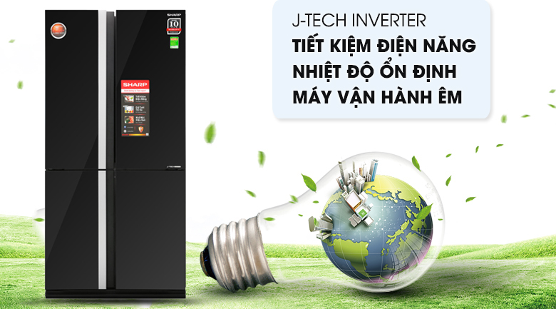 Công nghệ J-Tech Inverter tiết kiệm tối ưu - Tủ lạnh Sharp Inverter 605 lít SJ-FX688VG-BK Tủ lạnh Sharp Inverter 605 Lít SJ-FX688VG-BK Tủ lạnh Sharp Inverter 605 lít SJ-FX688VG-BK - Công nghệ J-Tech Inverter tiết kiệm tối ưu
