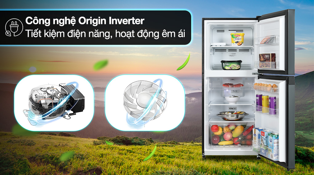 Tủ lạnh Toshiba Inverter 194 Lít GR-RT252WE-PMV(52) Tủ lạnh Toshiba Inverter 194 lít GR-RT252WE-PMV(52) - Công nghệ tiết kiệm điện