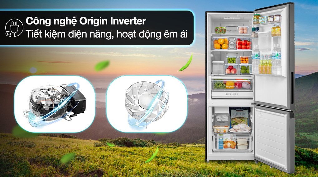 Tủ lạnh Toshiba Inverter 321 Lít GR-RB405WEA-PMV(06)-MG Tủ lạnh Toshiba Inverter 321 lít GR-RB405WEA-PMV(06)-MG - Công nghệ tiết kiệm điện