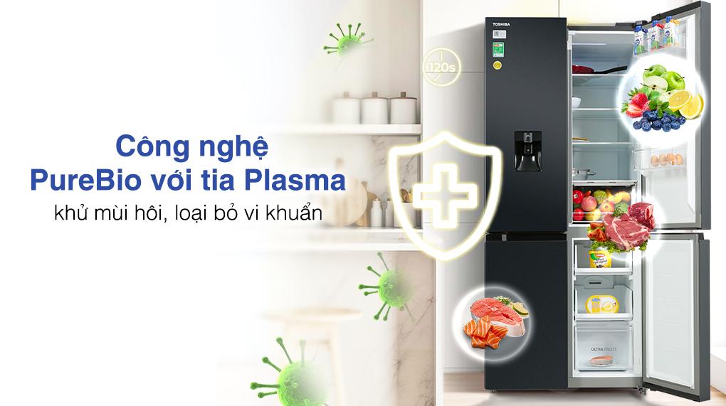 Tủ lạnh Toshiba Inverter 509 Lít GR-RF605WI-PMV(06)-MG Tủ lạnh Toshiba Inverter 509 lít GR-RF605WI-PMV(06)-MG - Công nghệ kháng khuẩn khử mùi