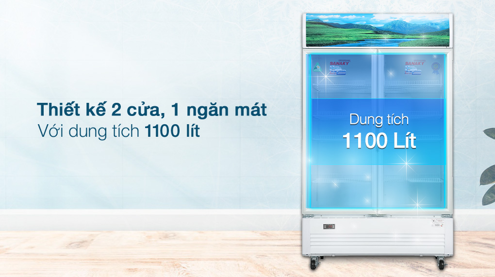 Tủ mát Sanaky 1100 lít VH-1209HP - Tổng quan thiết kế Tủ mát Sanaky 1100 Lít VH-1209HP Tủ mát Sanaky 1100 lít VH-1209HP - Tổng quan thiết kế