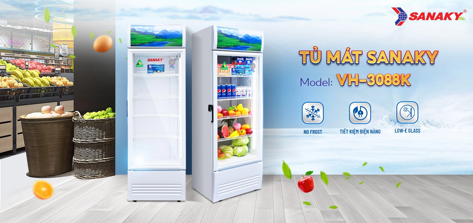 Tủ mát Sanaky VH-3088K Tủ mát Sanaky 240 Lít VH-3088K Tủ mát Sanaky 240 lít VH-3088K