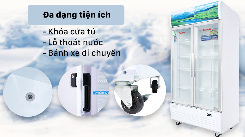 Tủ Mát Sanaky 800 lít TM.VH1009HP - Tiện ích Tủ mát Sanaky 900 Lít VH-1009HP Tủ Mát Sanaky 800 lít TM.VH1009HP - Tiện ích