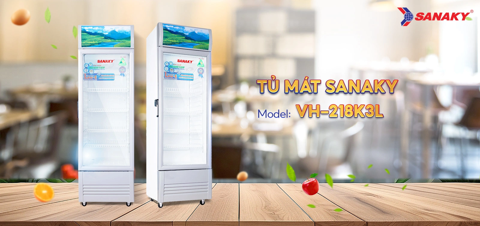 Tủ mát Sanaky Inverter 170 Lít VH-218K3L Tủ mát Sanaky Inverter 170 lít VH-218K3L