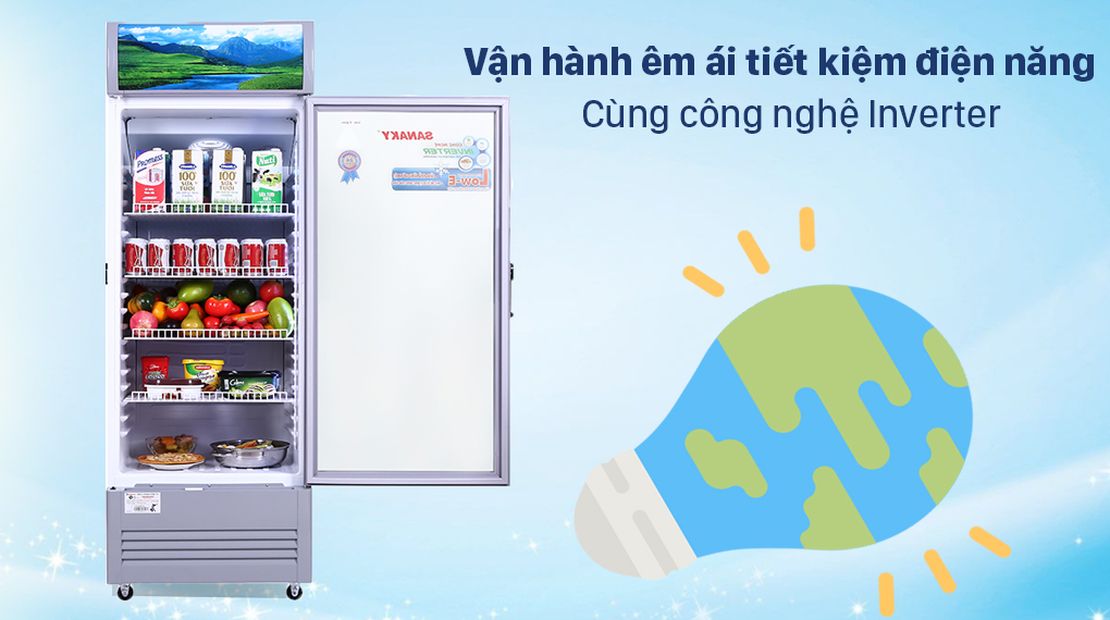 Tủ mát Sanaky Inverter 290 Lít VH-358K3L Tủ Mát Sanaky Inverter 290 lít TM.VH358K3L - Công nghệ Inverter