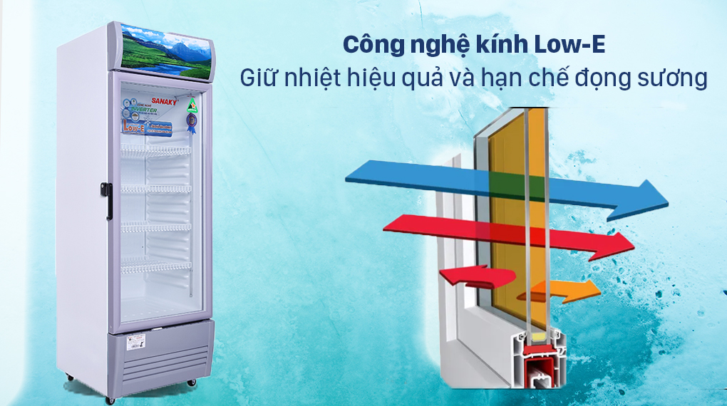 Tủ mát Sanaky Inverter 290 Lít VH-358K3L Tủ Mát Sanaky Inverter 290 lít TM.VH358K3L - Công nghệ kính Low-E