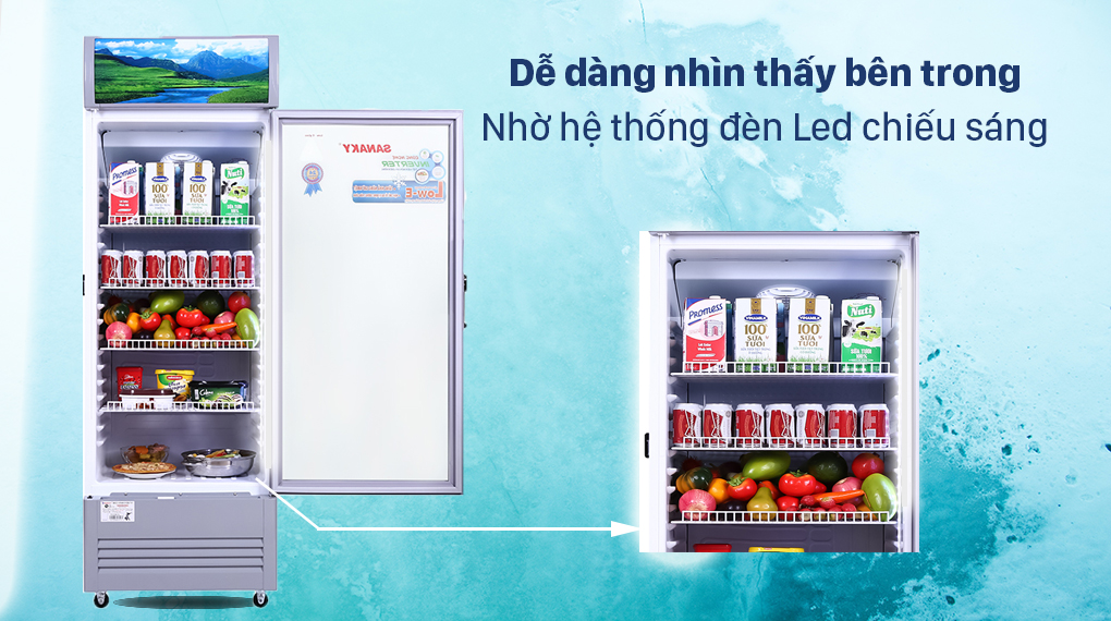 Tủ mát Sanaky Inverter 290 Lít VH-358K3L Tủ Mát Sanaky Inverter 290 lít TM.VH358K3L - Đèn Led chiếu sáng