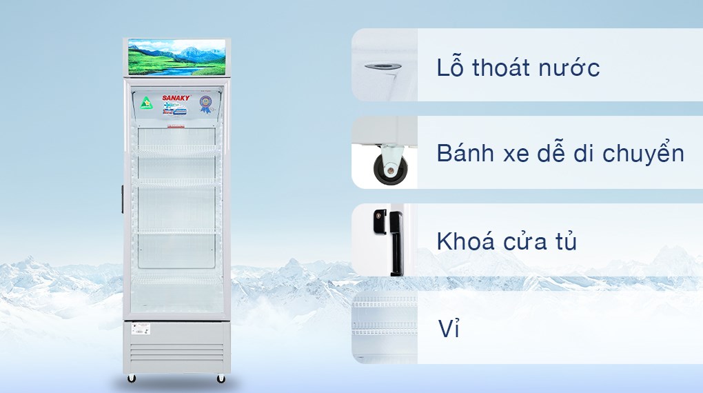 Tủ mát Sanaky Inverter 340 lít TM.VH408K3L - Tiện ích Tủ mát Sanaky Inverter 340 Lít VH-408K3L Tủ mát Sanaky Inverter 340 lít TM.VH408K3L - Tiện ích