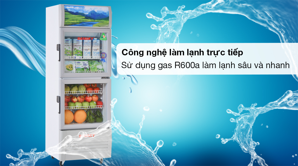 Tủ Mát Sanaky Inverter 340 lít VH-408W3L - Sử dụng công nghệ làm lạnh trực tiếp, dùng gas R600s hỗ trợ làm lạnh sâu và nhanh Tủ mát Sanaky Inverter 340 Lít VH-408W3L Tủ Mát Sanaky Inverter 340 lít VH-408W3L - Sử dụng công nghệ làm lạnh trực tiếp, dùng gas R600s hỗ trợ làm lạnh sâu và nhanh
