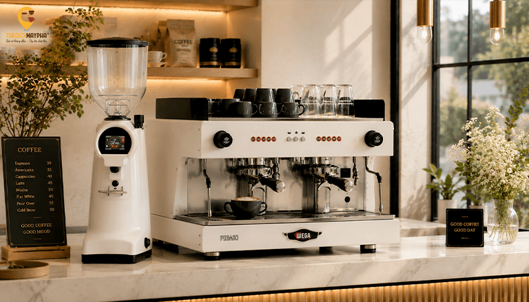 Xu hướng đầu tư máy pha cafe chuyên nghiệp trong năm 2026 dành cho quán kinh doanh