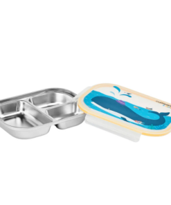 Khay ăn dặm 3 ngăn Inox 316 Cuitisan kháng khuẩn cao cấp (Màu Vàng) - EC10-204Y