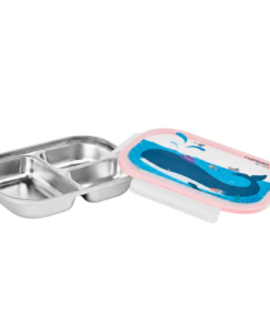 Khay ăn dặm 3 ngăn Inox 316 Cuitisan kháng khuẩn cao cấp (Màu Hồng) - EC10-204P