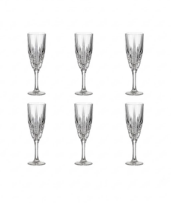 Set 6 ly champagne Parus thân màu 190ml Crystal Bohemia