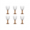Set 6 ly vang Parus chân màu 250ml Crystal Bohemia
