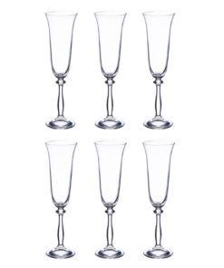 Set 6 ly champagne Fregata thân màu 190ml Crystal Bohemia