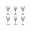 Set 6 ly vang đỏ Fregata chân màu 250ml Crystal Bohemia