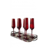 Set 6 ly champagne Tyto đỏ 200ml Crystal Bohemia
