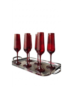 Set 6 ly champagne Tyto đỏ 200ml Crystal Bohemia
