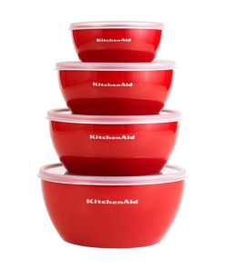 Bộ 4 tô nhựa KitchenAid màu Đỏ Empire KQG176OSERE có nắp